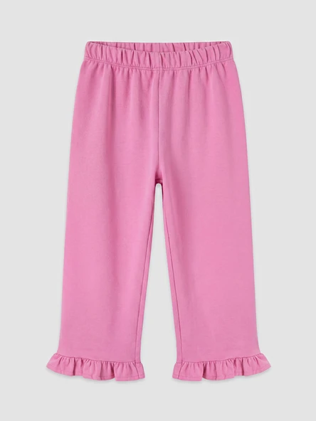 LCW Kids Pembe Kız Çocuk Fırfırlı Eşofman Altı ürün görseli 1