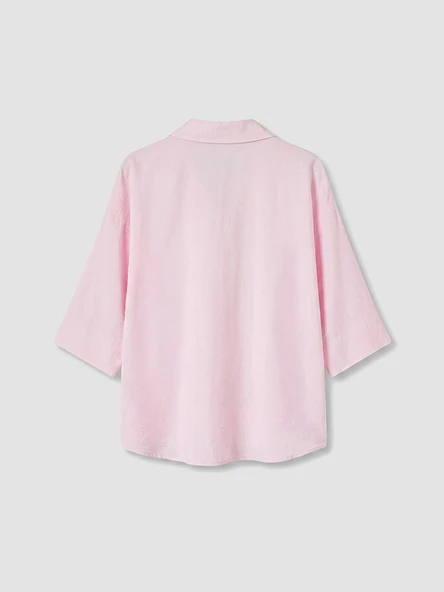 LCW Vision Pembe Oversize Armürlü Kadın Gömlek - Resim 3