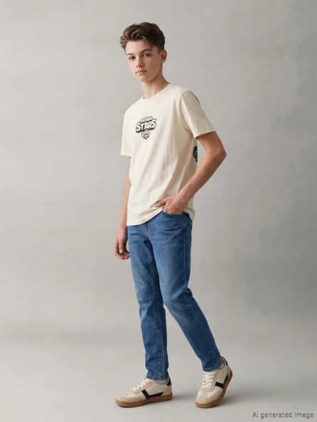 LCW Kids İndigo Slim Fit Erkek Çocuk Jean Pantolon ürün görseli 1