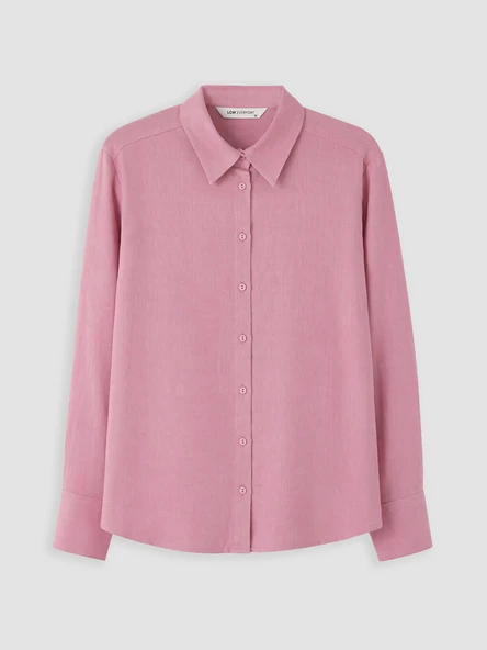 LCW EVERYDAY Pembe Kadın %100 Keten Gömlek ürün görseli 1