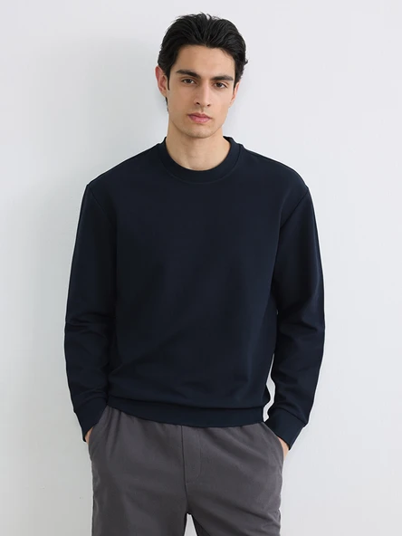 LCW Vision Lacivert Bisiklet Yaka Erkek Sweatshirt ürün görseli 1
