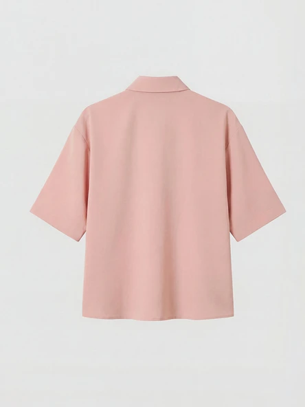 LCW Vision Pembe Oversize Armürlü Kadın Gömlek - Resim 6