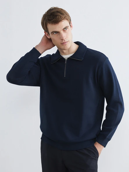 LCW Vision Lacivert Dik Yaka Erkek Sweatshirt ürün görseli 1