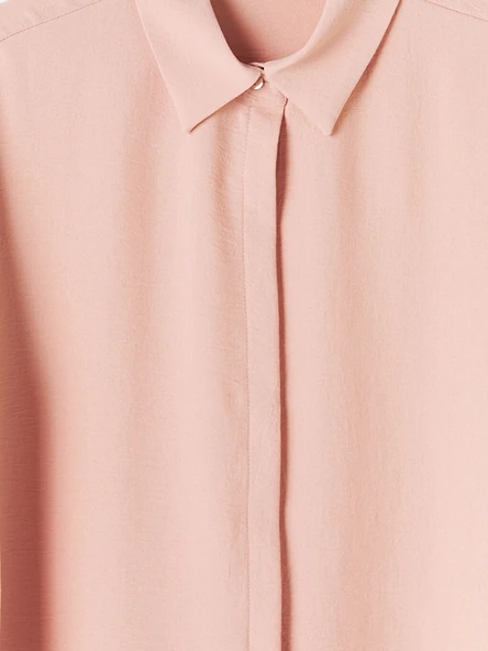 LCW Vision Pembe Oversize Armürlü Kadın Gömlek - Resim 7