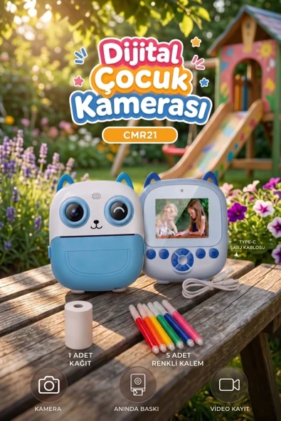 Dijital Fotoğraf Makineleri Çocuk Termal Resim Kağıt Baskılı Yazıcı Kamera Video Makinesi CMR21 ürün görseli 1