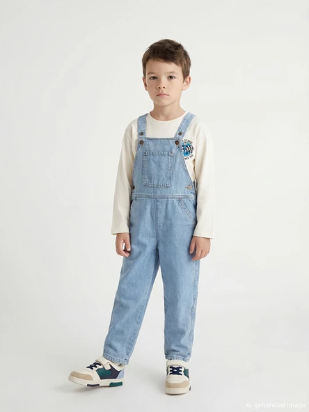 LCW Kids İndigo Erkek Çocuk Jean Salopet ürün görseli 1
