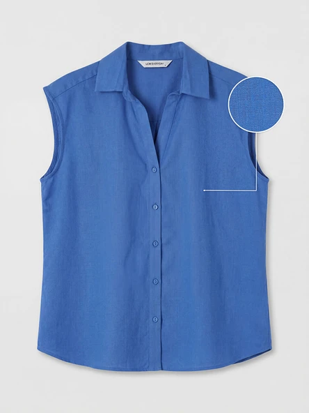 LCW EVERYDAY Mavi Regular Fit Kadın Gömlek - Resim 5