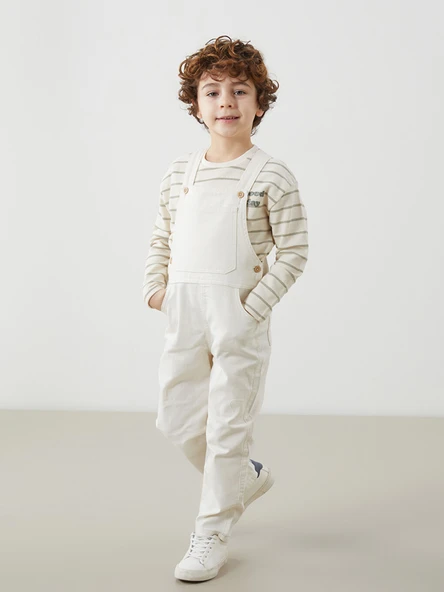 LCW Kids Bej Gabardin Erkek Çocuk Salopet ürün görseli 1