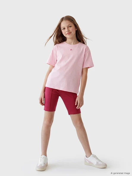LCW Kids Fuşya Kız Çocuk Kısa Tayt ürün görseli 1