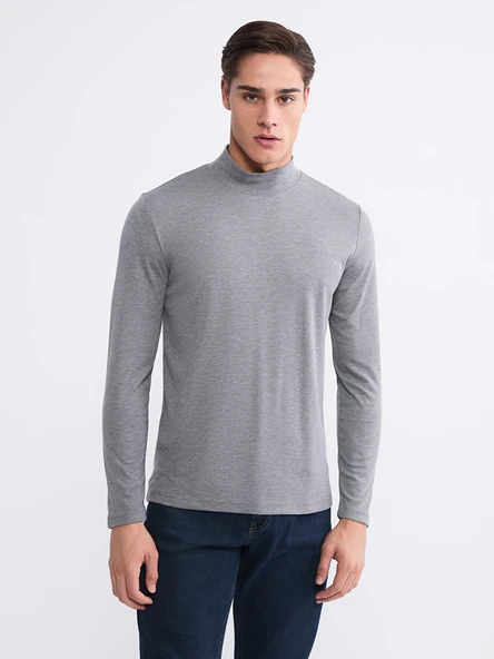 LCWAIKIKI Classic Gri Dik Yaka Erkek Sweatshirt ürün görseli 1