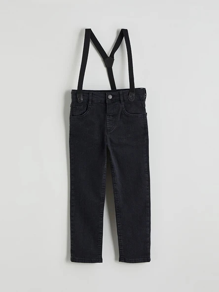 LCW Kids Siyah Askılı Erkek Çocuk Jean Pantolon ürün görseli 1