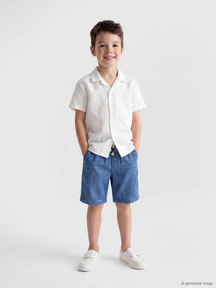 LCW Kids Mavi Erkek Çocuk Jean Şort ürün görseli 1