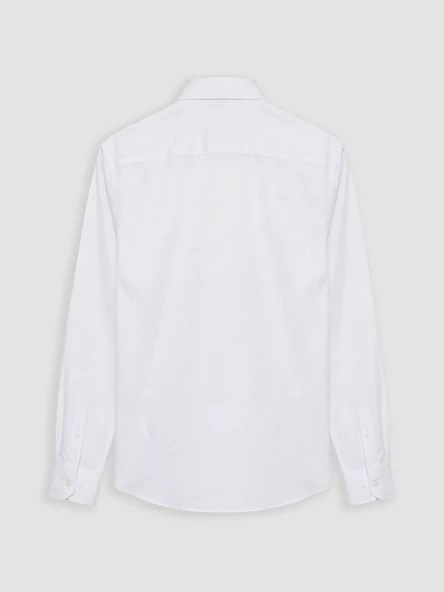 LCW BUSINESS Beyaz Slim Fit Armürlü Erkek Basic Gömlek - Resim 6