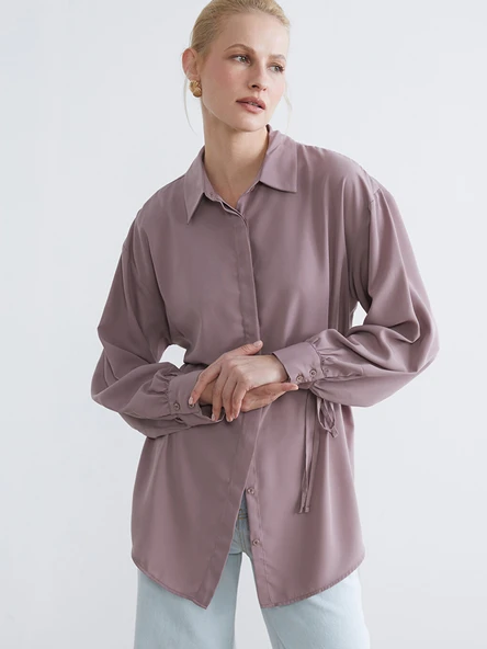 LC WAIKIKI Pembe Beli Kuşaklı Kadın Gömlek Tunik ürün görseli 1