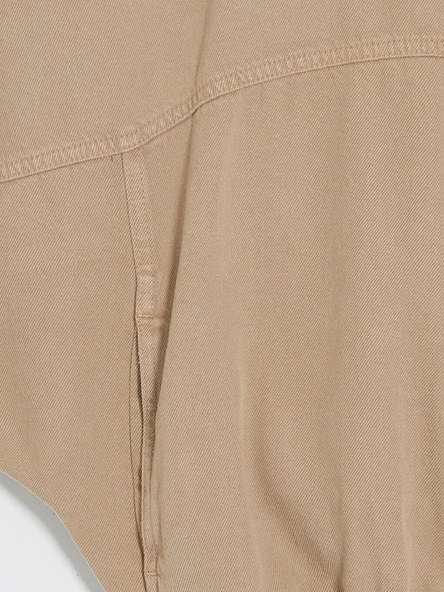 LCW Vision Bej Oversize Kadın Jean Gömlek - Resim 8