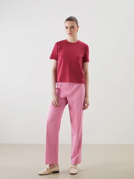LCW Vision Pembe Standart Fit Geniş Paça Kadın Pantolon ürün görseli 1