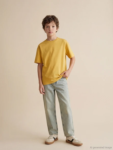LCW Kids İndigo Loose Fit Erkek Çocuk Jean Pantolon ürün görseli 1