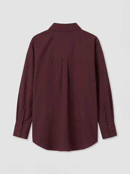 LCW Modest Bordo Kadın Gömlek Tunik - Resim 6