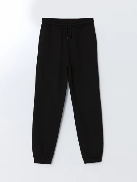 LCW Kids Siyah Beli Lastikli Kız Çocuk Jogger Eşofman Altı ürün görseli 1