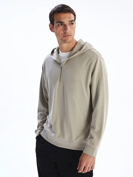 LCW Vision Bej Uzun Kollu Erkek Hoodie ürün görseli 1