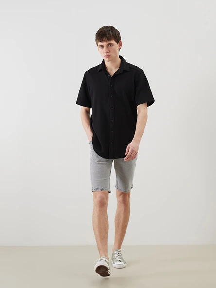 LCW Jeans Gri Süper Skinny Fit Erkek Jean Şort ürün görseli 1