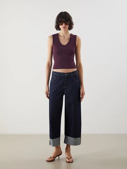 LCW Jeans İndigo Baggy Fit Kadın Jean Pantolon ürün görseli 1