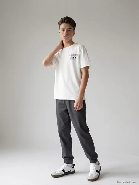 LCW Kids Antrasit Loose Fit Erkek Çocuk Jogger Pantolon ürün görseli 1