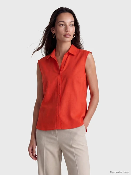 LCW EVERYDAY Kırmızı Regular Fit Kadın Gömlek ürün görseli 1