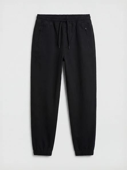LCW Kids Siyah Erkek Çocuk Gabardin Jogger Pantolon ürün görseli 1