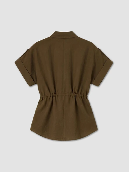 LCW EVERYDAY Yeşil Oversize Kadın Gömlek - Resim 6