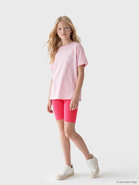 LCW Kids Fuşya Kız Çocuk Basic Kısa Tayt ürün görseli 1