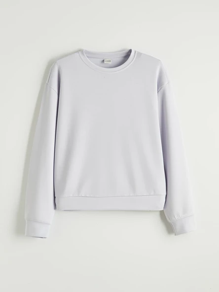 LCW Kids Lila Bisiklet Yaka Kız Çocuk Soft Touch Sweatshirt ürün görseli 1