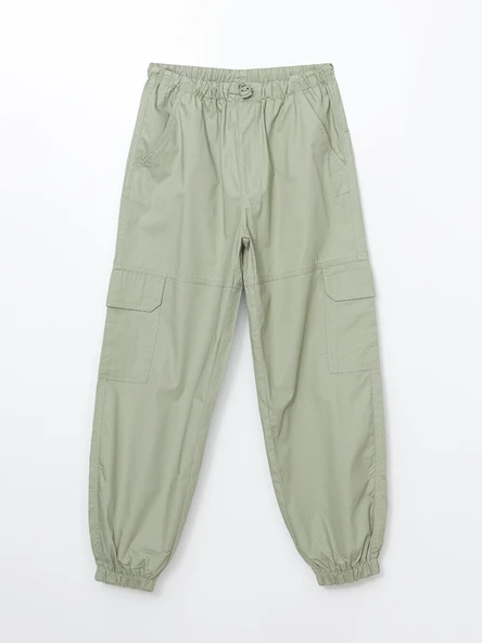 LCW Kids Haki Beli Lastikli Kız Çocuk Kargo Paraşüt Pantolon ürün görseli 1