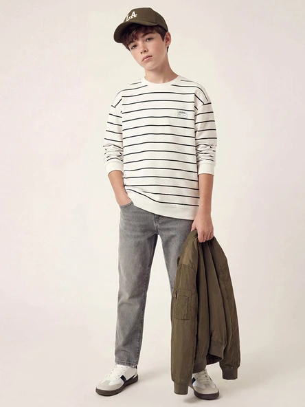 LCW Kids Gri Loose Fit Erkek Çocuk Jean Pantolon ürün görseli 1