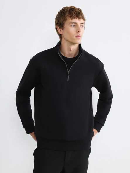 LCW Vision Siyah Dik Yaka Erkek Sweatshirt ürün görseli 1