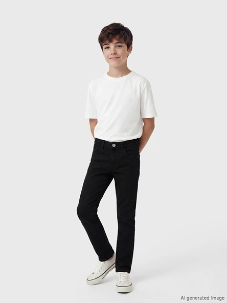 LCW Kids Siyah Slim Fit Erkek Çocuk Jean Pantolon ürün görseli 1