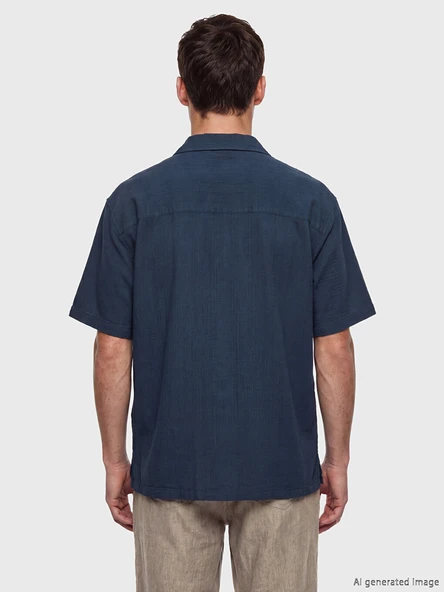 LCW Vision İndigo Regular Fit Erkek Gömlek - Resim 4