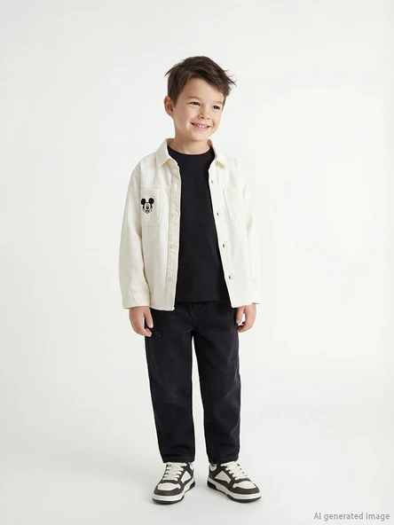 LCW Kids Siyah Beli Lastikli Erkek Çocuk Jean Pantolon ürün görseli 1