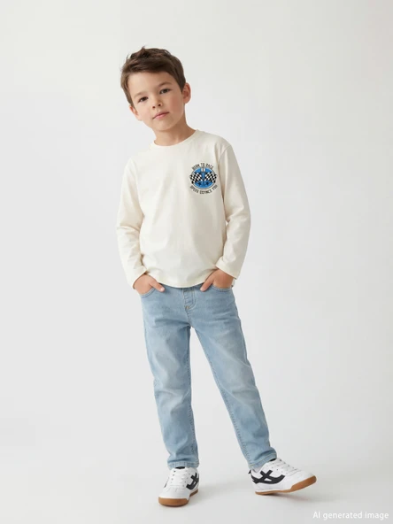 LCW Kids İndigo Erkek Çocuk Slim Fit Jean Pantolon ürün görseli 1