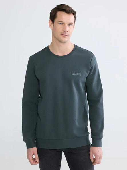 LCWAIKIKI Classic Antrasit Bisiklet Yaka Erkek Kalın Sweatshirt ürün görseli 1