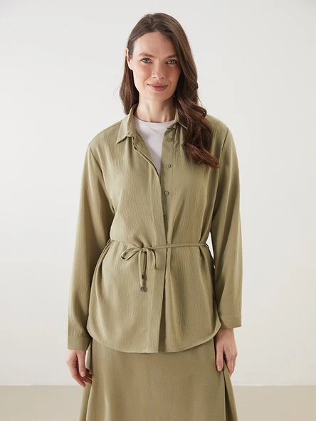 LCW Grace Haki Regular Fit Kadın Gömlek Tunik ürün görseli 1