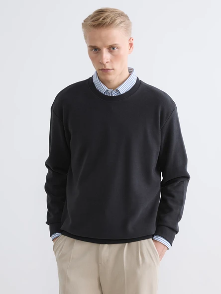 LCW Vision Antrasit Bisiklet Yaka Erkek Sweatshirt ürün görseli 1