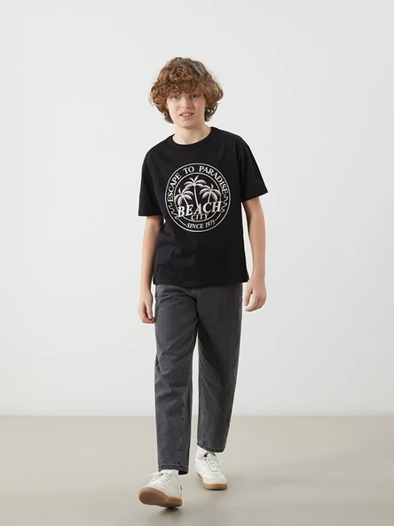 LCW Kids Antrasit Beli Ayarlanabilir Lastikli Erkek Çocuk Jean Pantolon ürün görseli 1