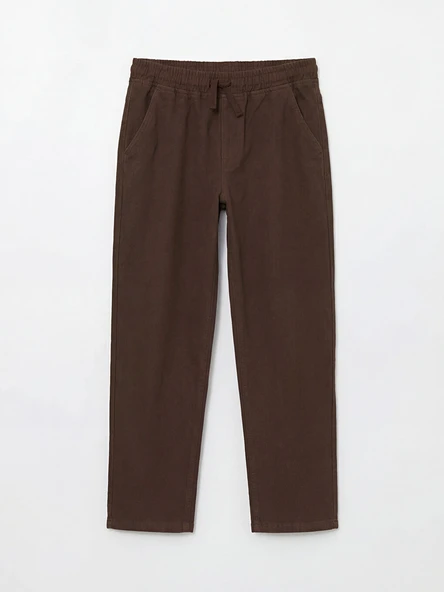 LCW Kids Kahverengi Standart Fit Erkek Çocuk Poplin Pantolon ürün görseli 1