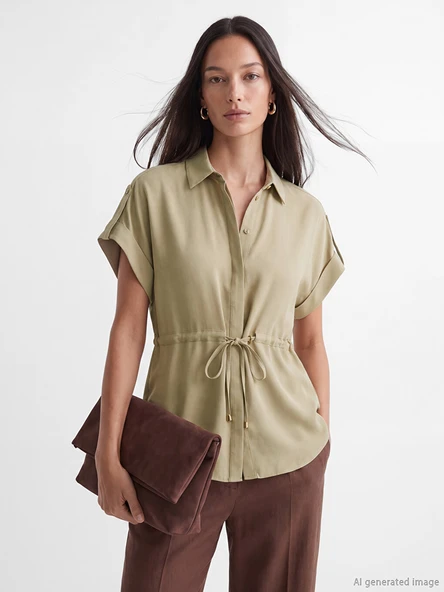 LCW EVERYDAY Yeşil Oversize Kadın Gömlek ürün görseli 1