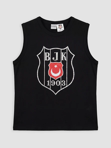 LCW Kids Siyah Bisiklet Yaka Beşiktaş Baskılı Erkek Çocuk Atlet ürün görseli 1