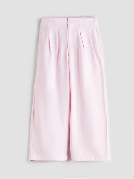 LCW Kids Pembe Beli Lastikli Pileli Kız Çocuk Pantolon ürün görseli 1