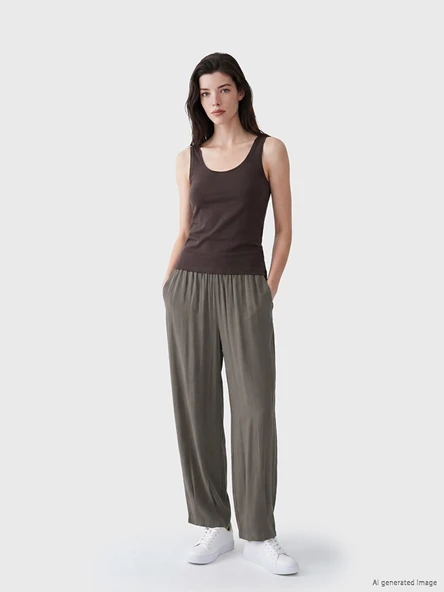 LCW Comfort Kahverengi Beli Lastikli Havuç Kesim Kadın Pantolon ürün görseli 1