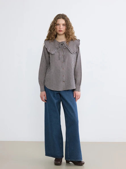 LCW Modest İndigo Baggy Fit Kadın Jean Pantolon ürün görseli 1