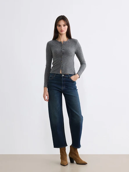 LCW Jeans İndigo Boyfriend Kadın Jean Pantolon ürün görseli 1